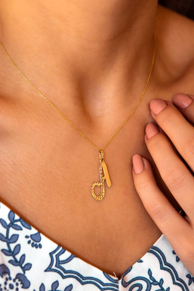 SEMİZ KUYUMCULUK - El Yazısı A Harf Altın Kolye